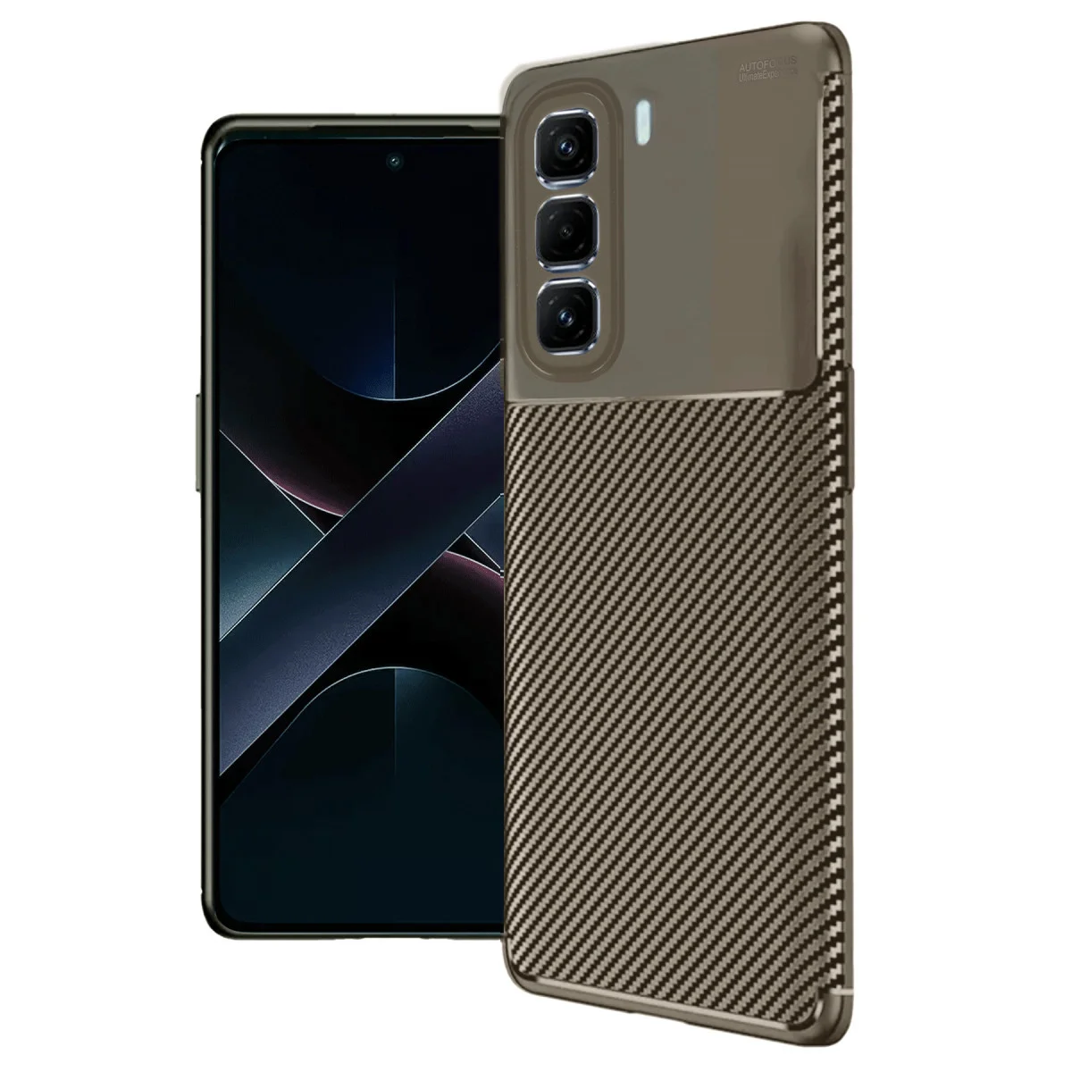 Hot 50 Pro Plus 4G Auto Focus Karbon Kapak - Kahverengi