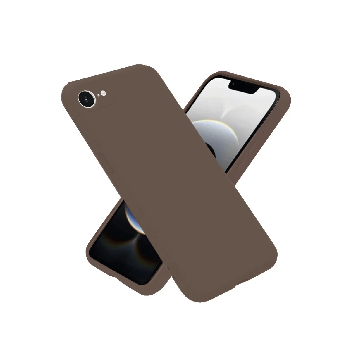 iPhone 16E Kılıf First Silikon - Kahverengi