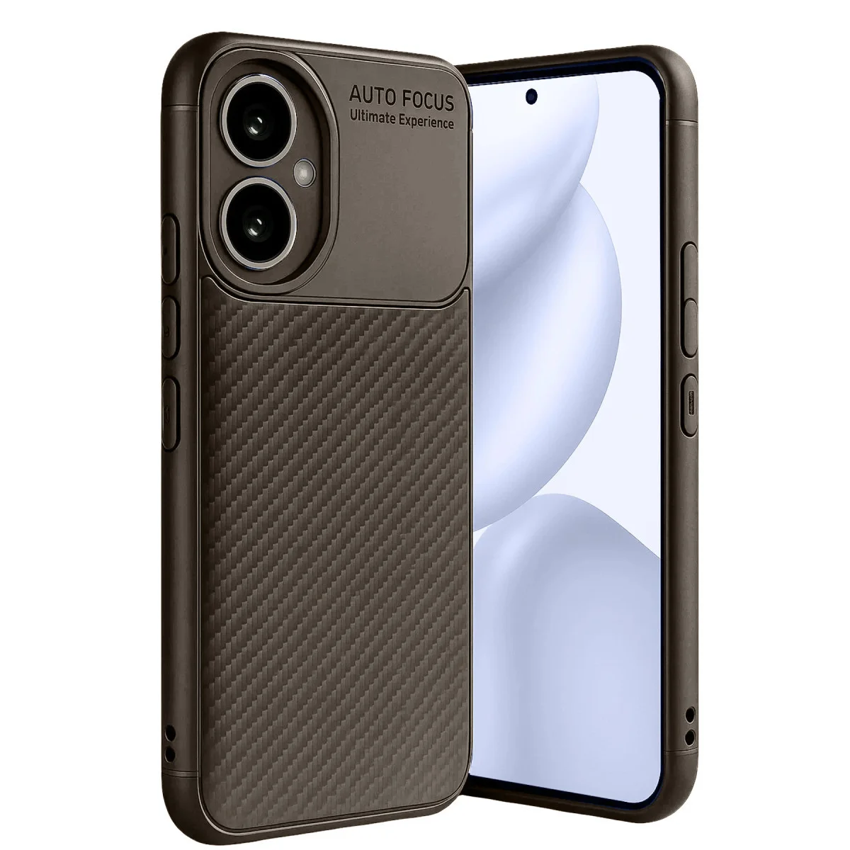 400 Kılıf Auto Focus Karbon Kapak - Kahverengi