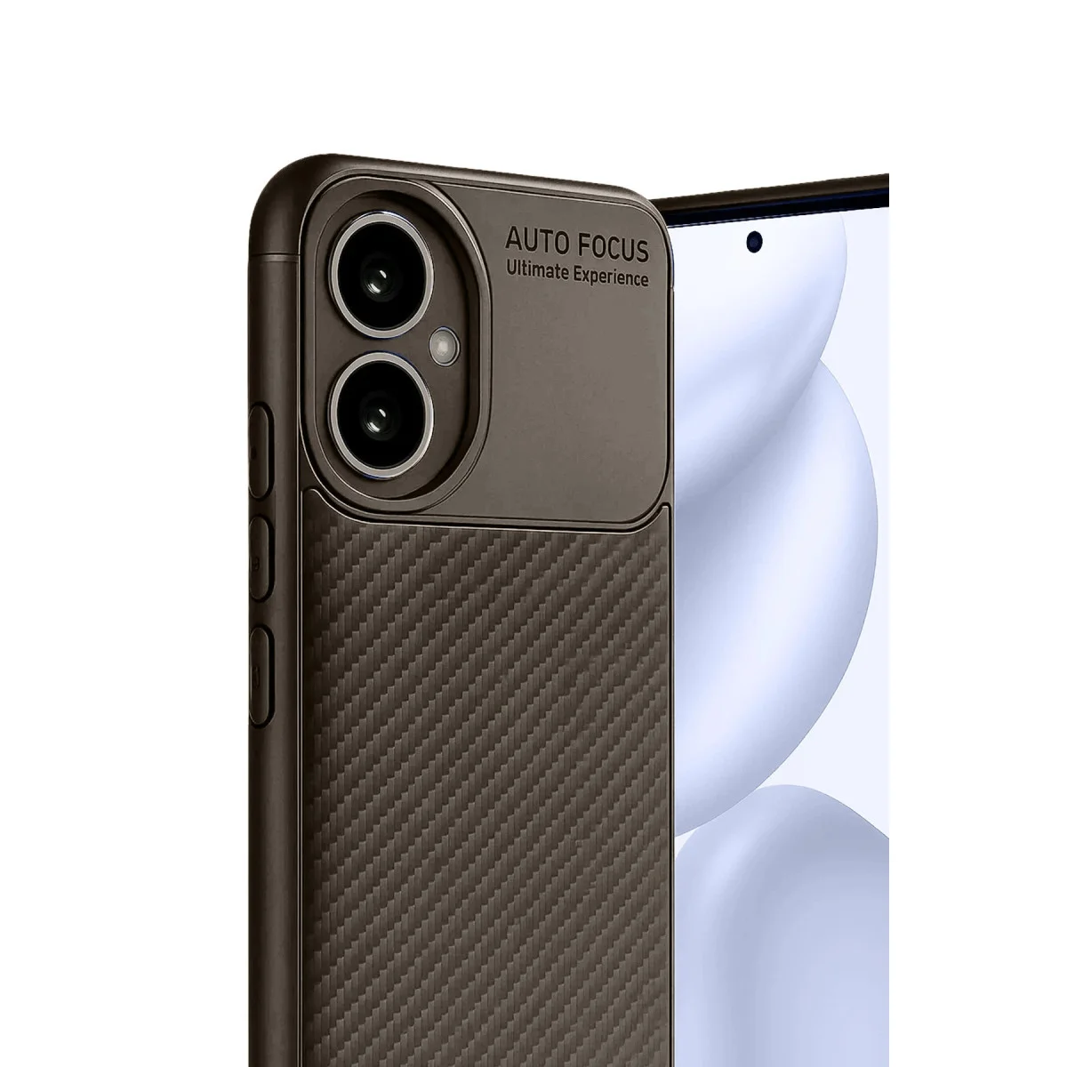 400 Kılıf Auto Focus Karbon Kapak - Kahverengi
