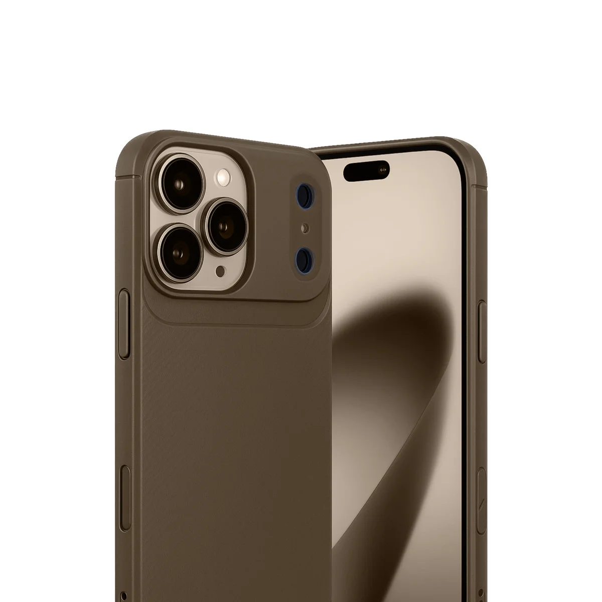 iPhone 17 Pro Auto Focus Karbon Kapak - Kahverengi