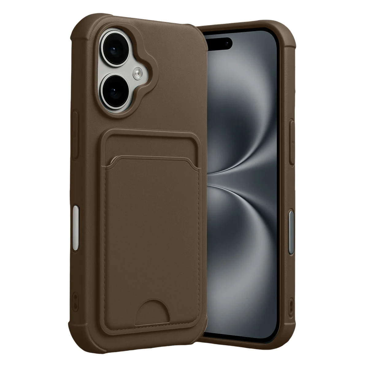 iPhone 17 Kelvin Kartvizitli Silikon - Kahverengi