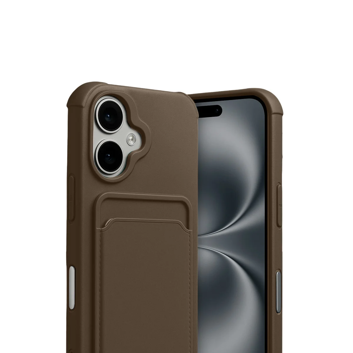 iPhone 17 Kelvin Kartvizitli Silikon - Kahverengi