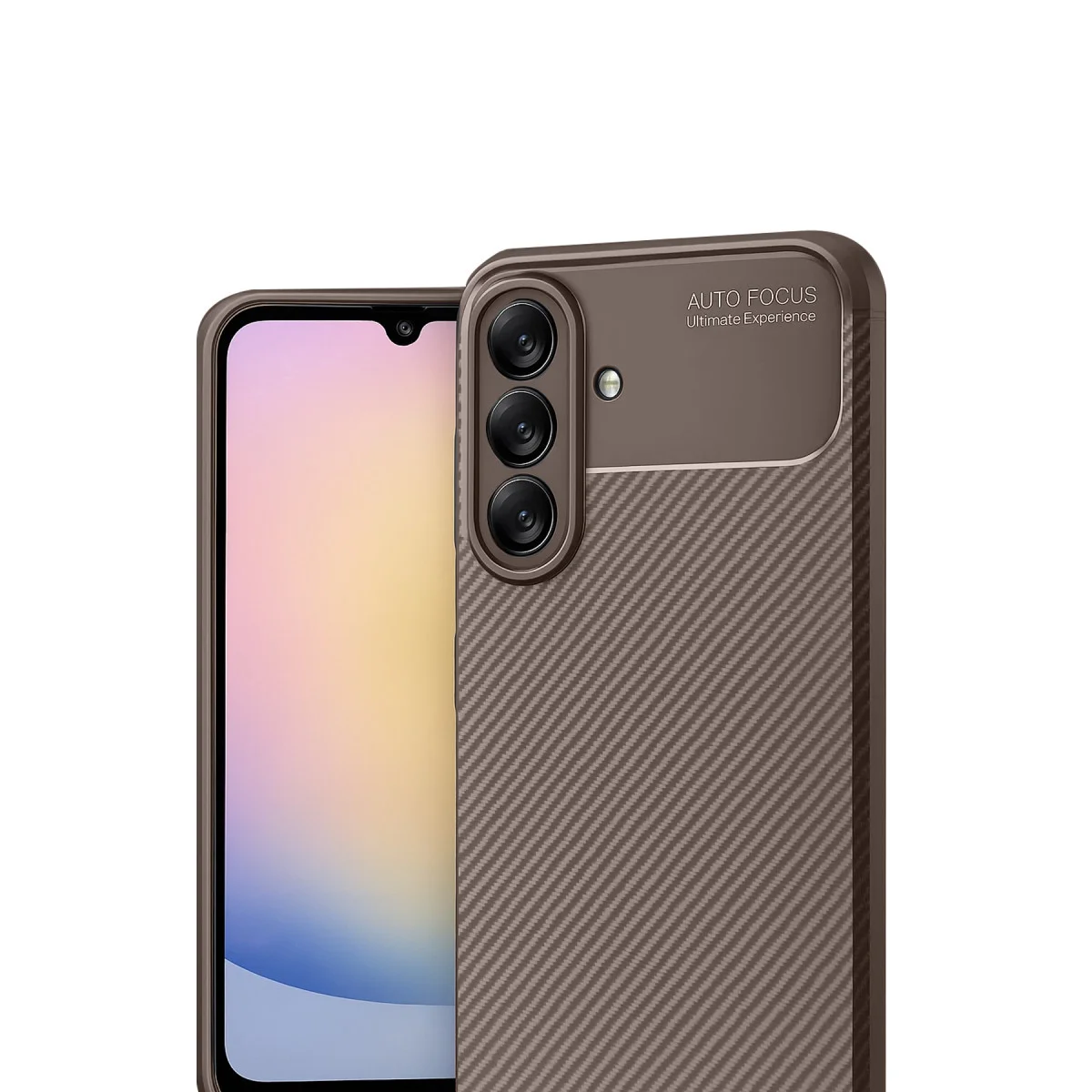 Galaxy A17 5G Auto Focus Karbon Kapak - Kahverengi