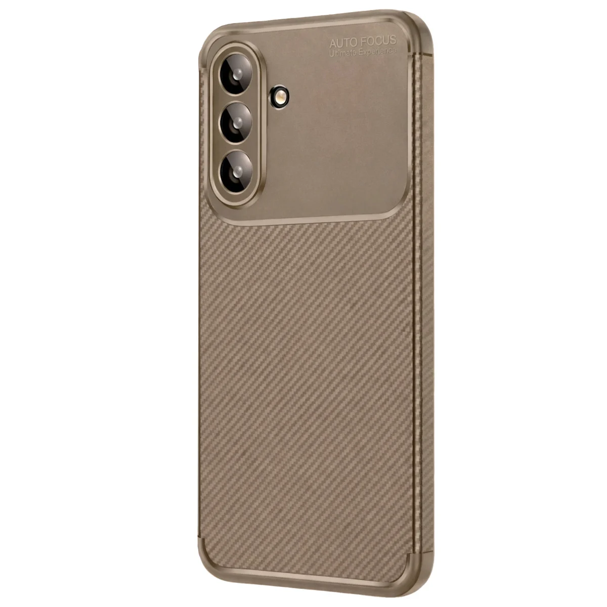 Galaxy A56 Kılıf Auto Focus Karbon Kapak - Kahverengi