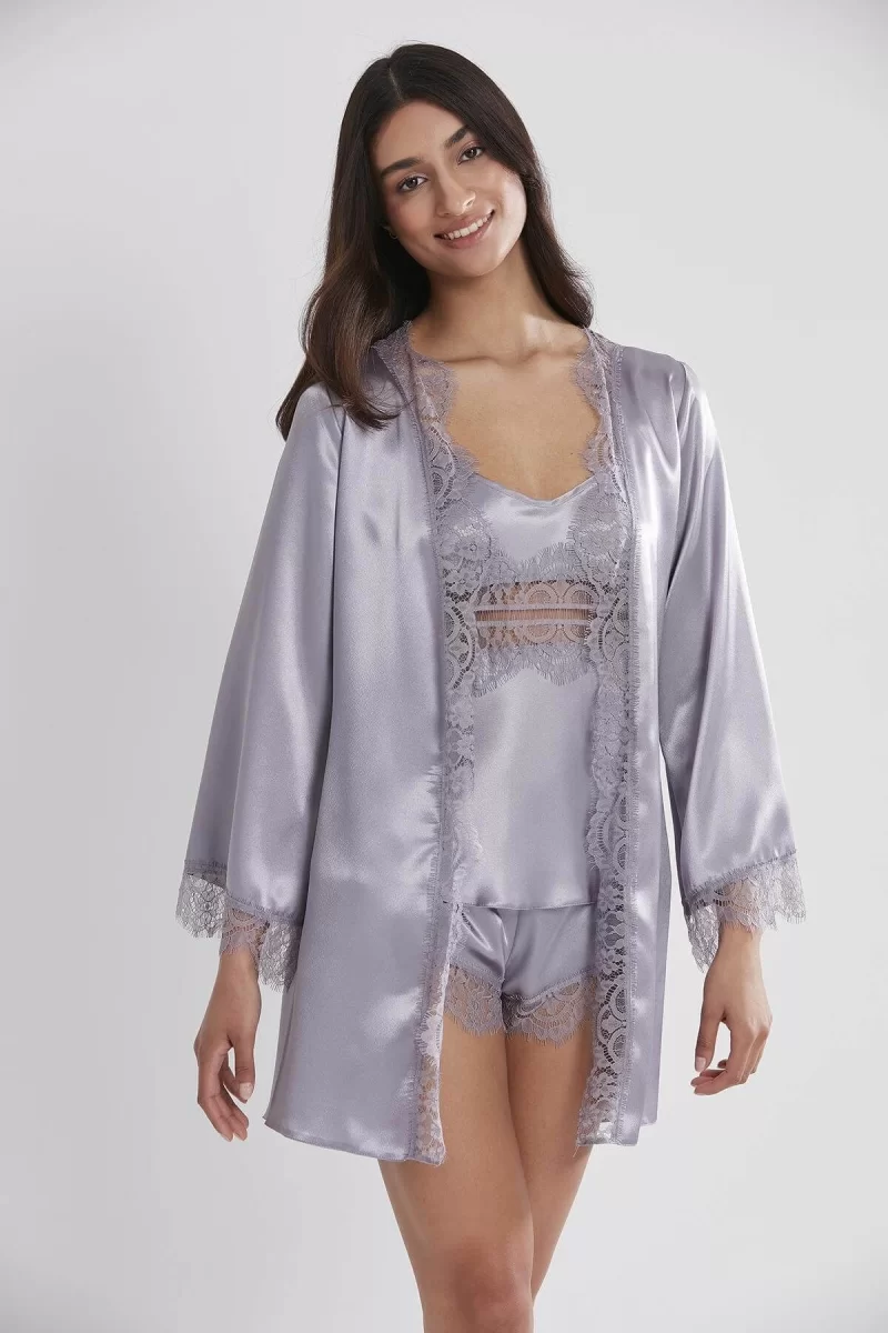 Pierre Cardin 2490 Bayan Sabahlıklı Saten Şort Takım