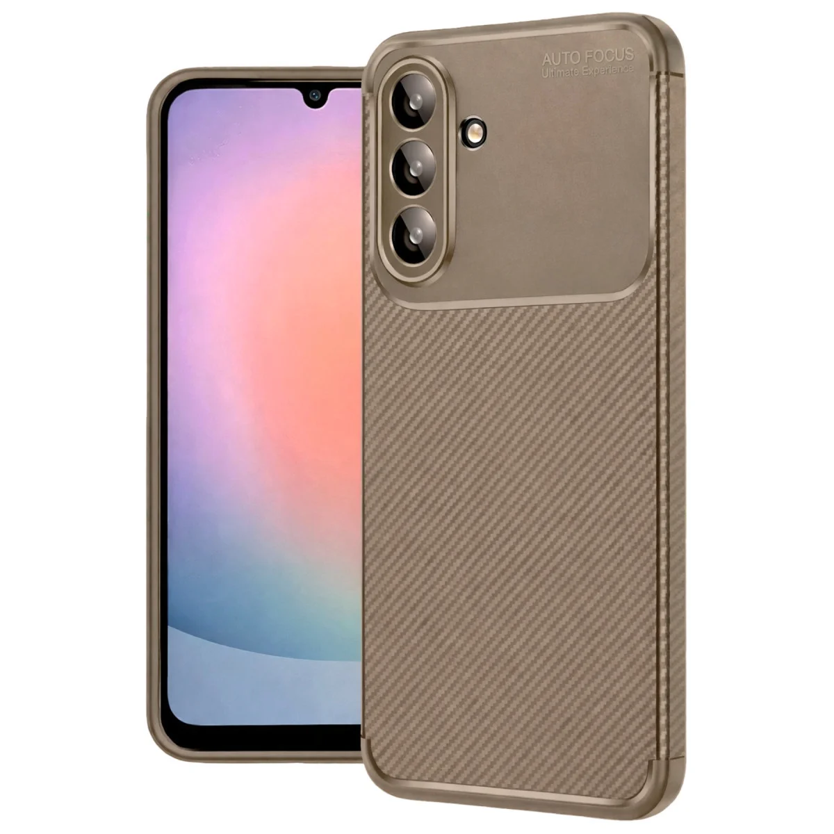 Galaxy A37 5G Auto Focus Karbon Kapak - Kahverengi