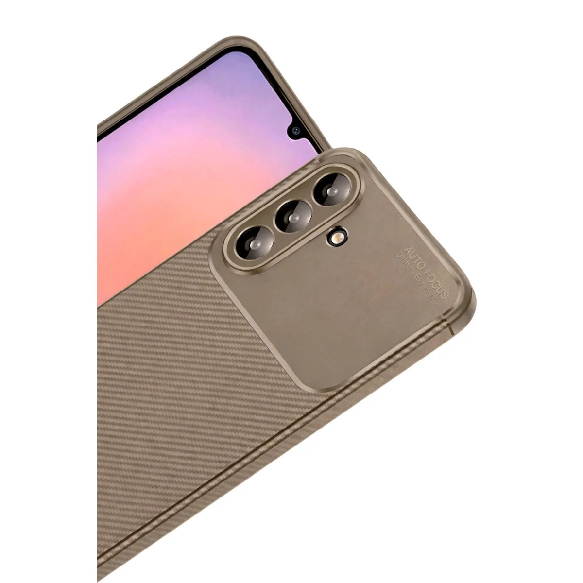 Galaxy A37 5G Auto Focus Karbon Kapak - Kahverengi