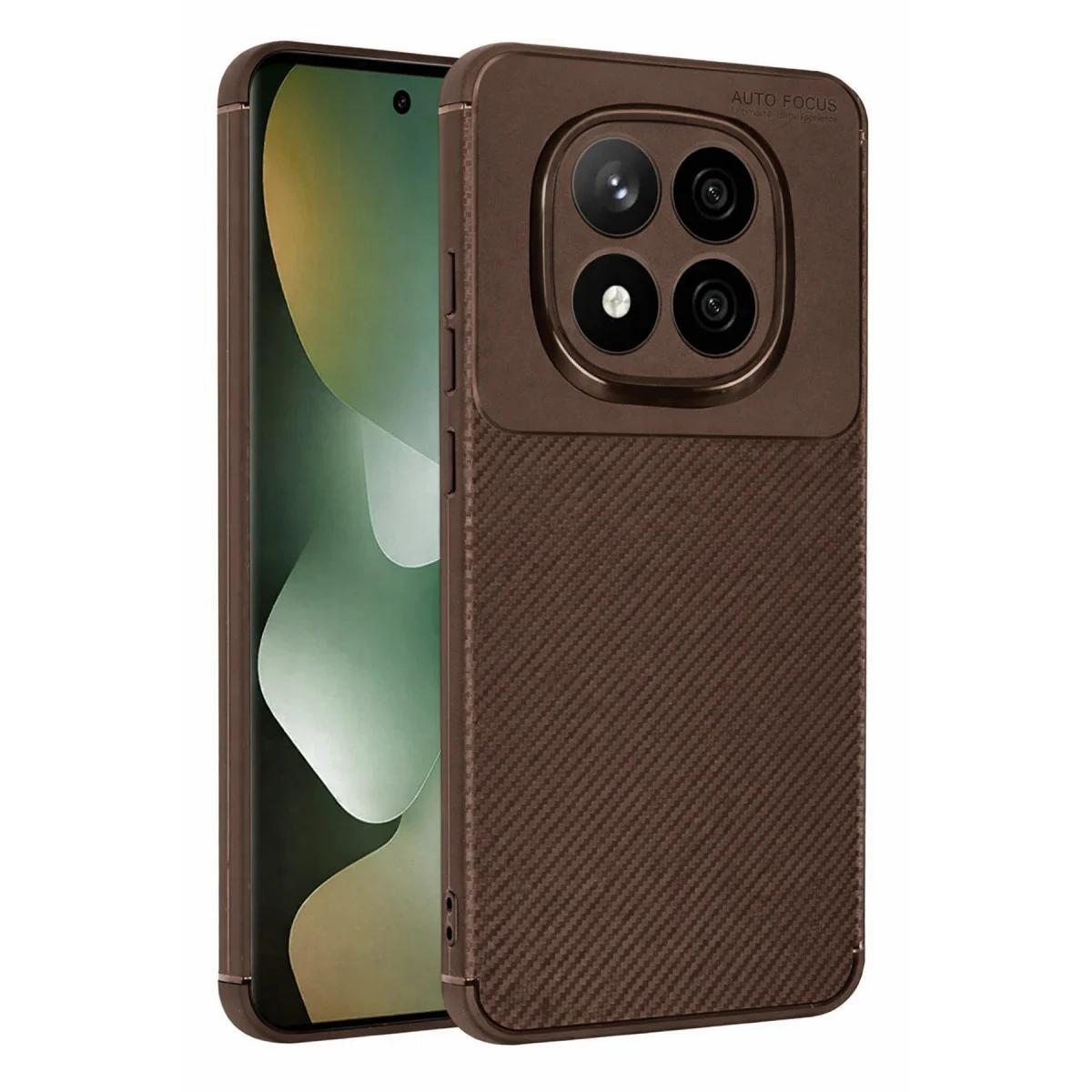 Redmi Note 15 Pro 5G Auto Focus Karbon Kapak - Kahverengi