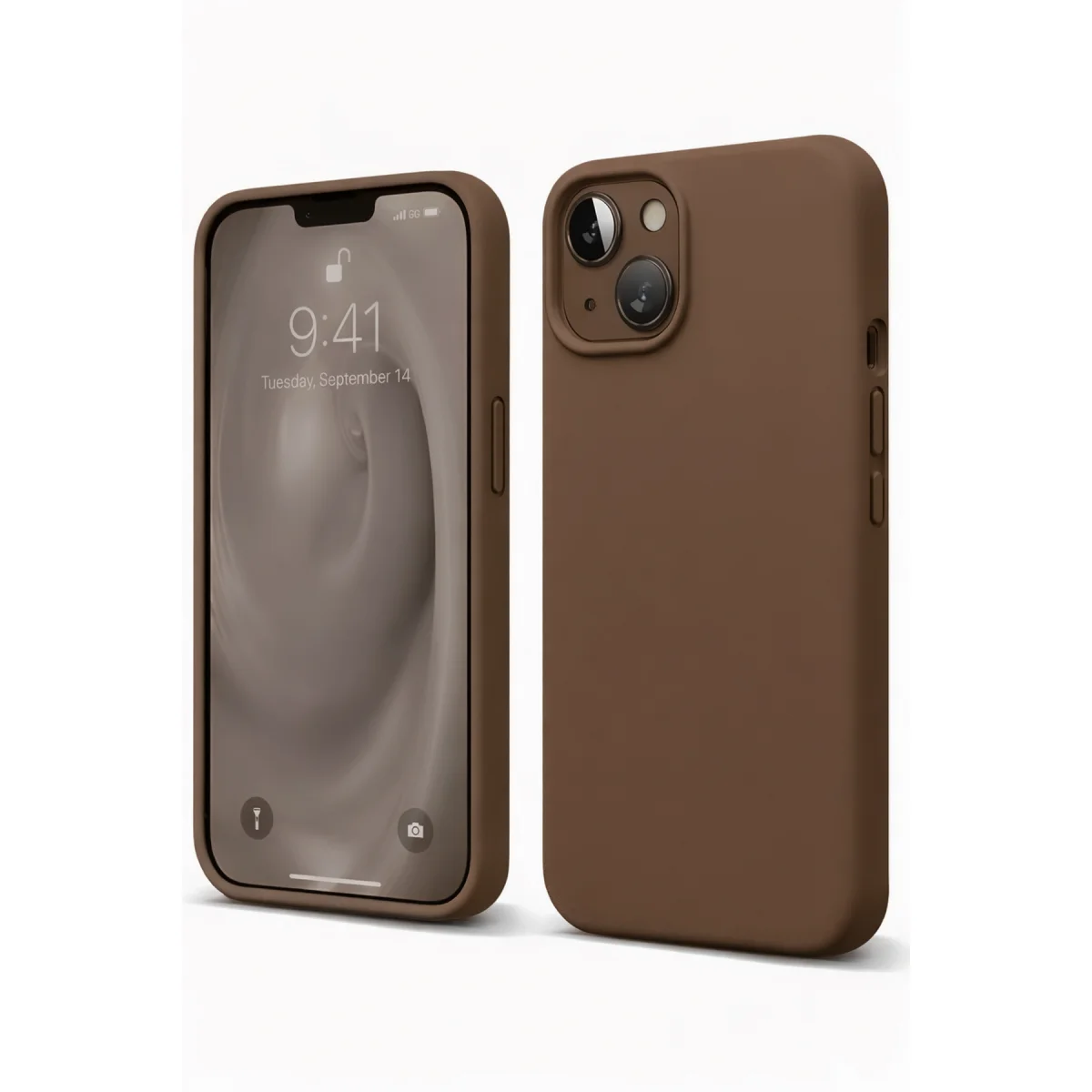 iPhone 14 Kılıf First Silikon - Kahverengi