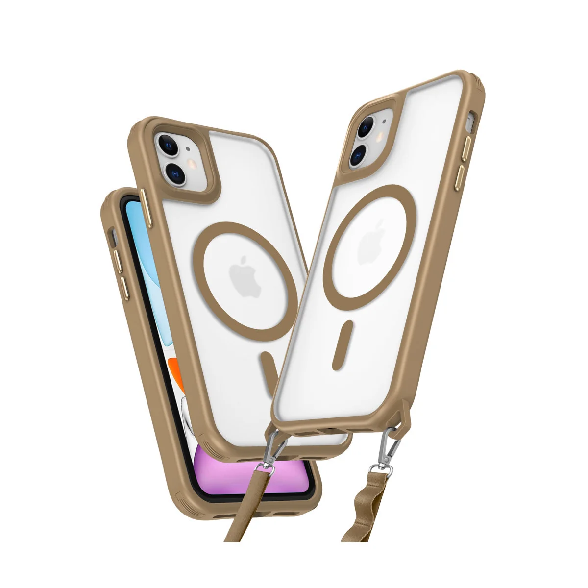 iPhone 11 Kılıf Enka Magsafe Silikon Kılıf - Desert