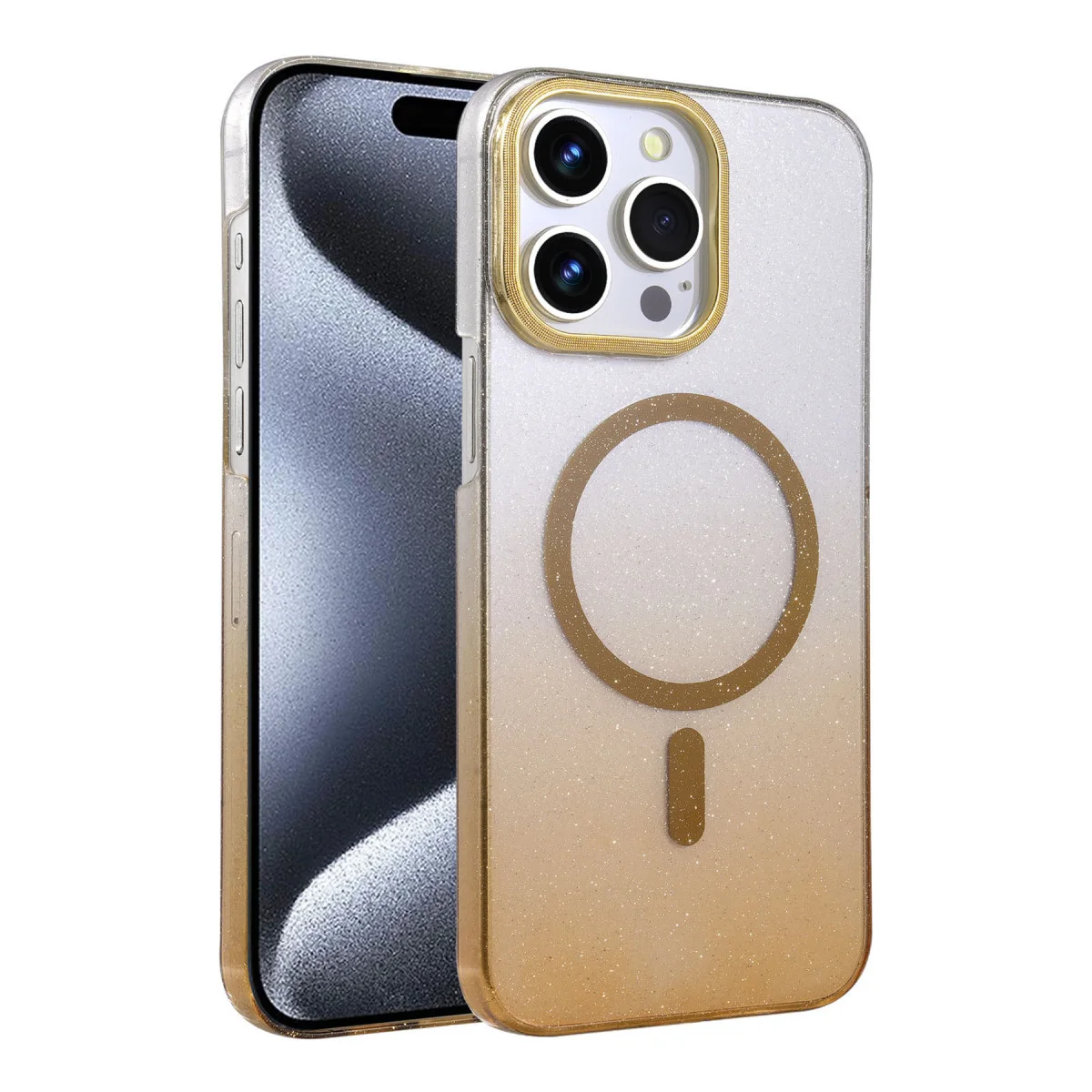 iPhone 14 Pro Max Glossy Magsafe Kapak - Çöl Titanyum