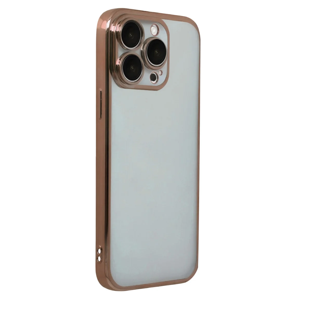 iPhone 15 Pro Max Razer Lensli Silikon - Çöl Titanyum