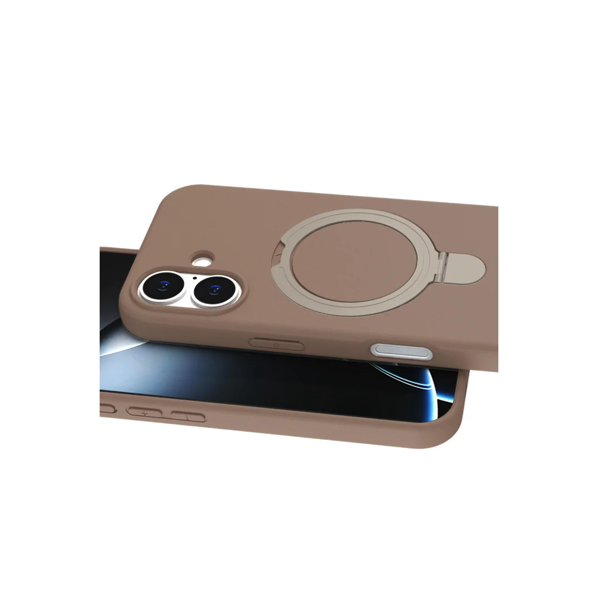 iPhone 16 Plus Regal Magsafe Standlı Kapak - Çöl Titanyum