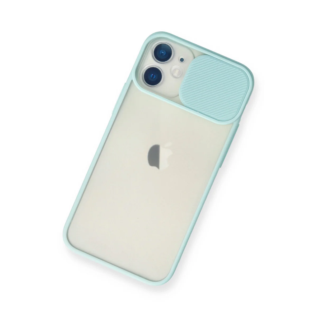 iPhone 11 Kılıf Palm Buzlu Kamera Sürgülü Silikon - Turkuaz
