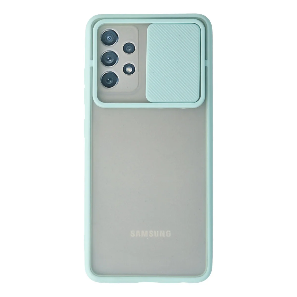 Galaxy A72 Kılıf Palm Buzlu Kamera Sürgülü Silikon - Turkuaz