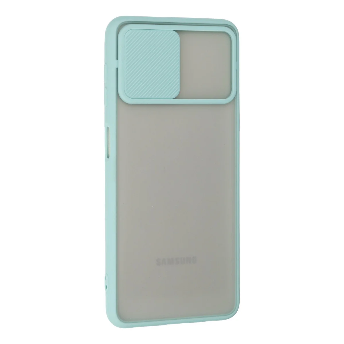 Galaxy A22 Kılıf Palm Buzlu Kamera Sürgülü Silikon - Turkuaz