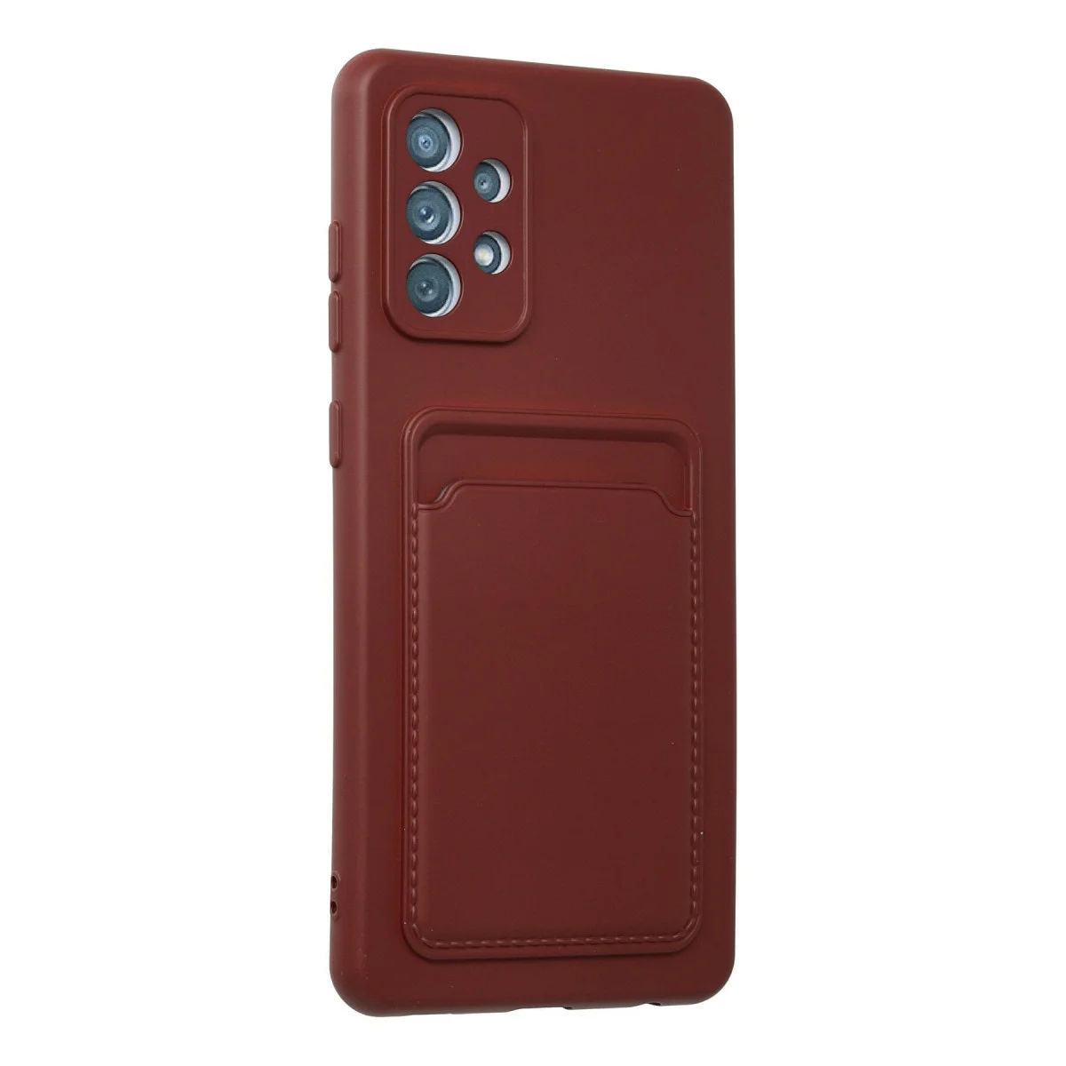 Galaxy A72 Kılıf Kelvin Kartvizitli Silikon - Bordo