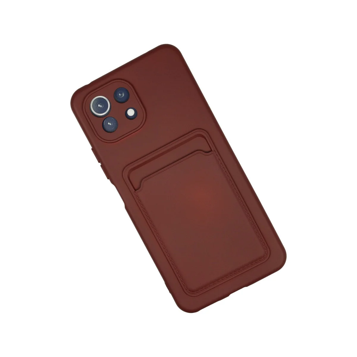 Mİ 11 Lite Kılıf Kelvin Kartvizitli Silikon - Bordo