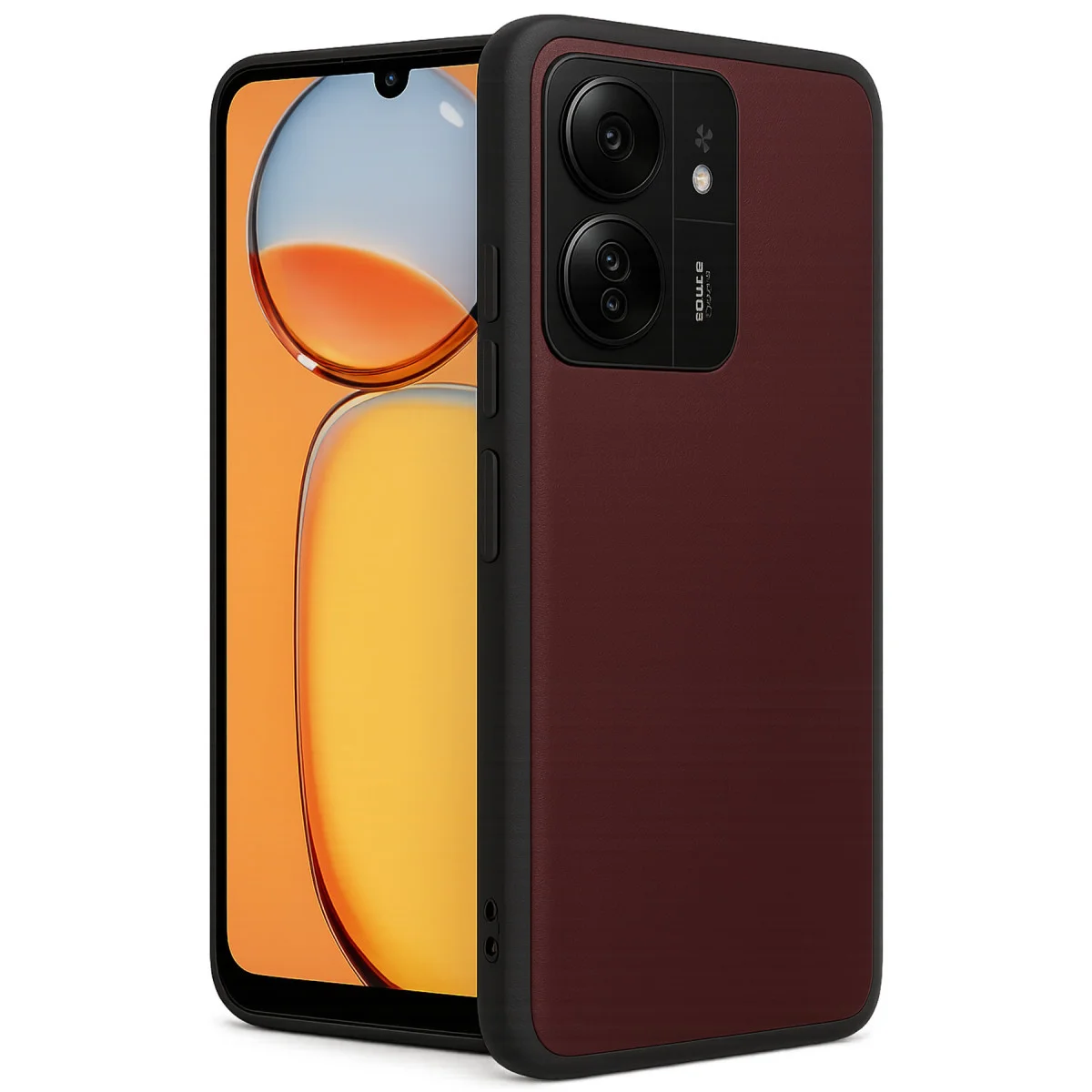 Redmi 13C Kılıf Aras Deri Kapak - Bordo