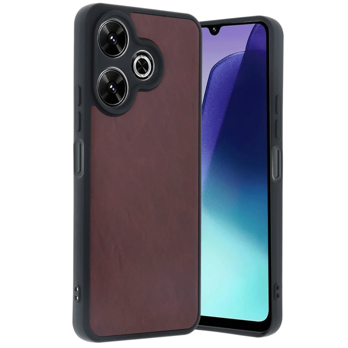 Redmi 13 4G Kılıf Aras Deri Kapak - Bordo