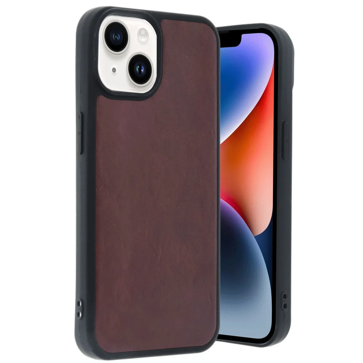 iPhone 15 Kılıf Aras Deri Kapak - Bordo