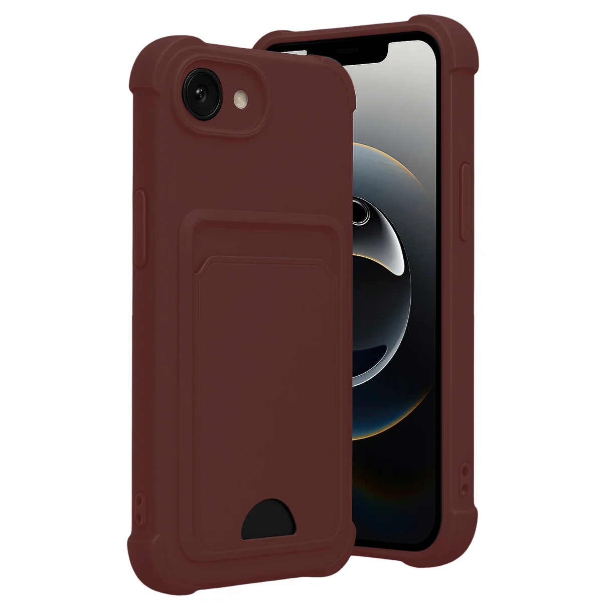 iPhone 16E Kelvin Kartvizitli Silikon - Bordo