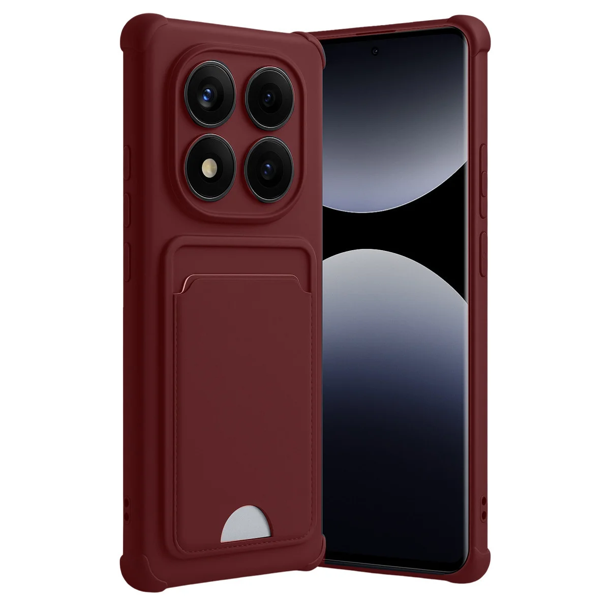 Redmi Note 14 Pro Plus Kelvin Kartvizitli Silikon - Bordo