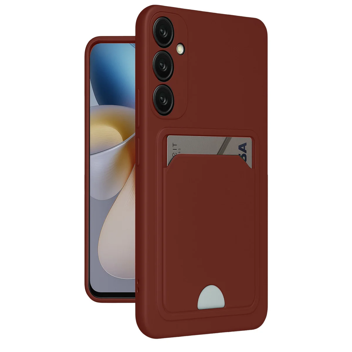Galaxy A26 Kılıf Kelvin Kartvizitli Silikon - Bordo