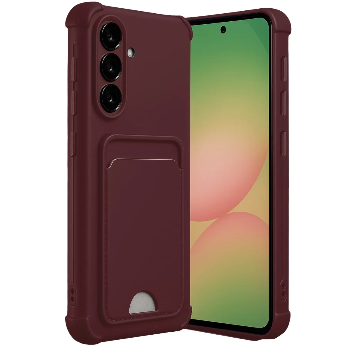 Galaxy A36 Kılıf Kelvin Kartvizitli Silikon - Bordo