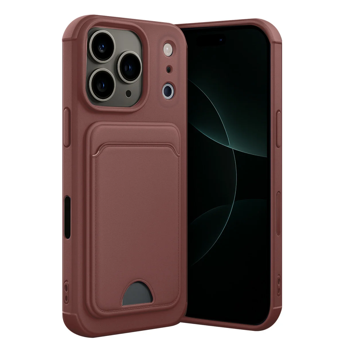 iPhone 17 Pro Kelvin Kartvizitli Silikon - Bordo