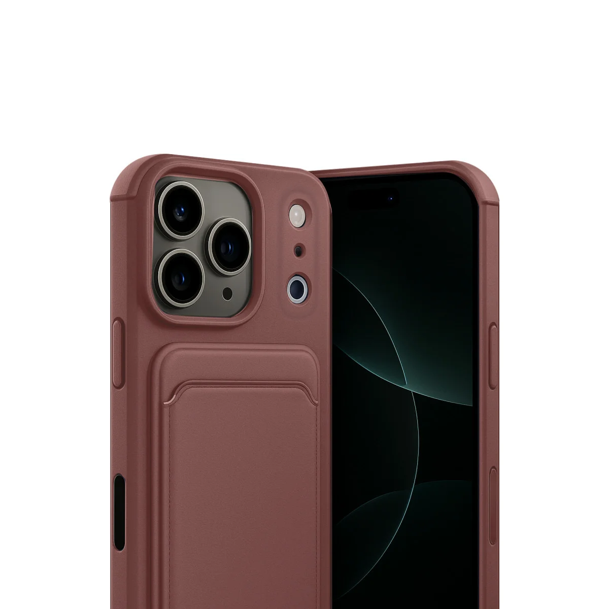 iPhone 17 Pro Kelvin Kartvizitli Silikon - Bordo