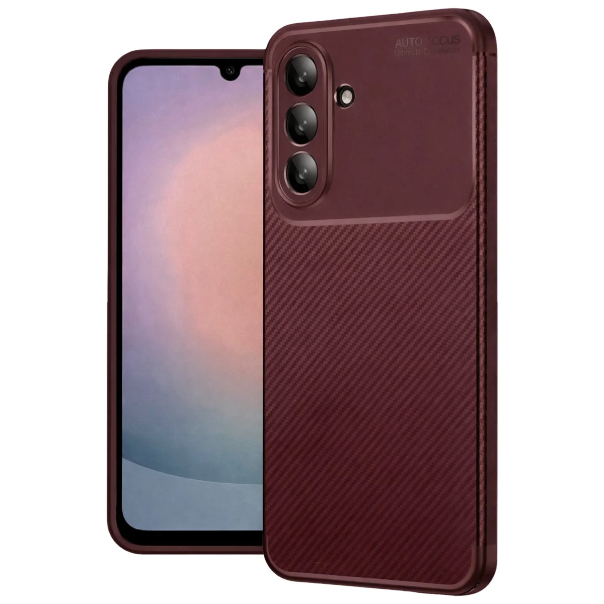 Galaxy A36 Kılıf Auto Focus Karbon Kapak - Bordo
