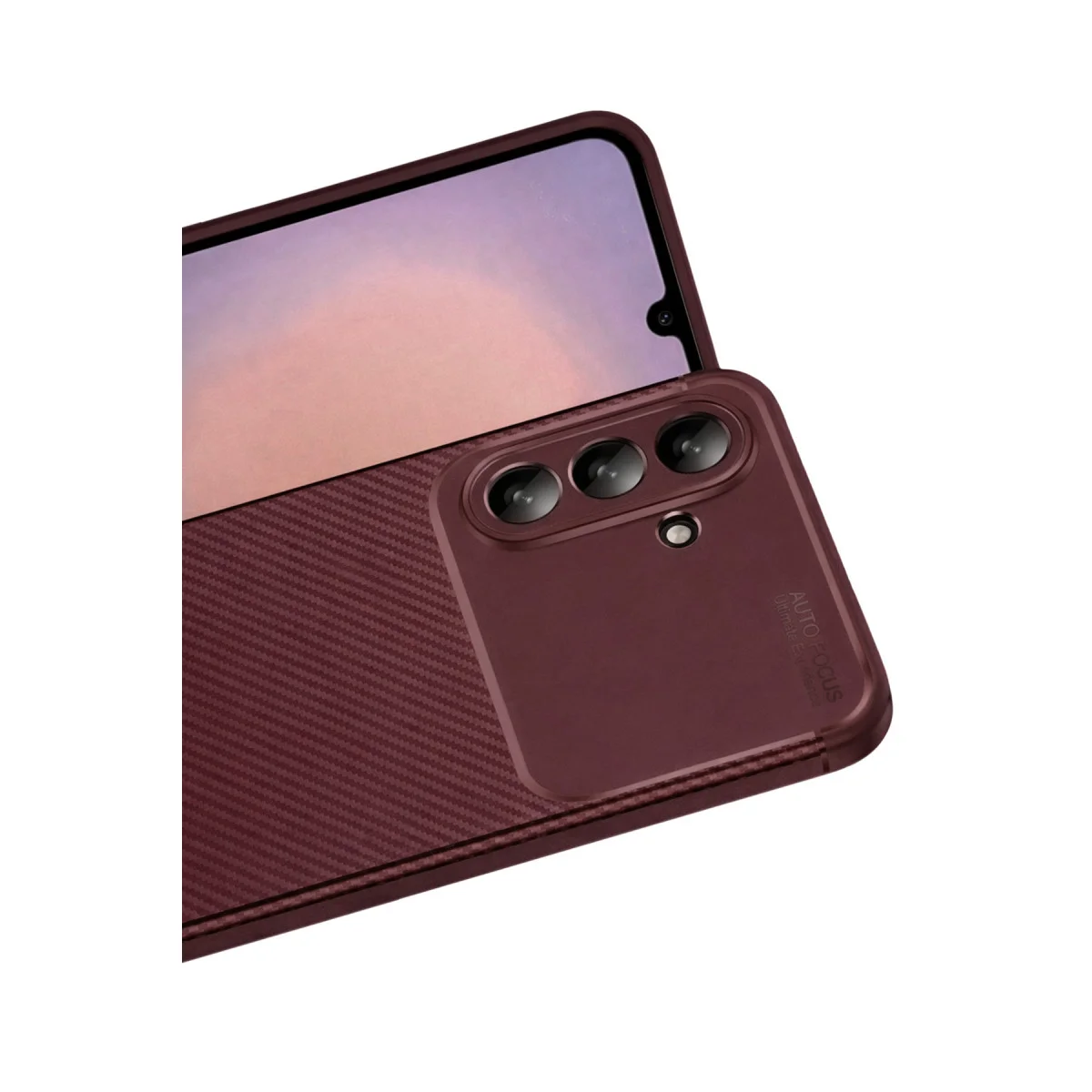 Galaxy A36 Kılıf Auto Focus Karbon Kapak - Bordo