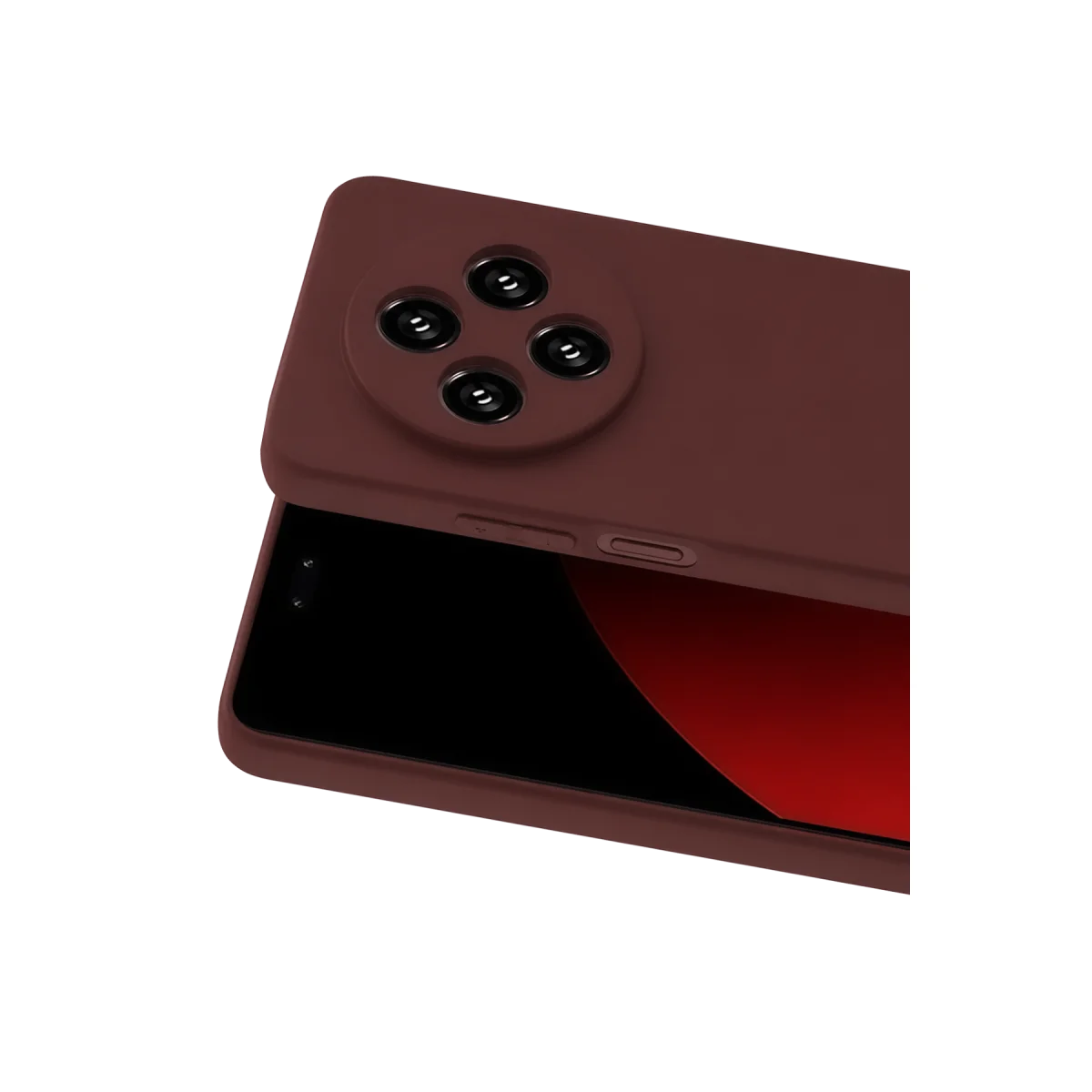 Redmi 14C Kılıf First Silikon - Bordo