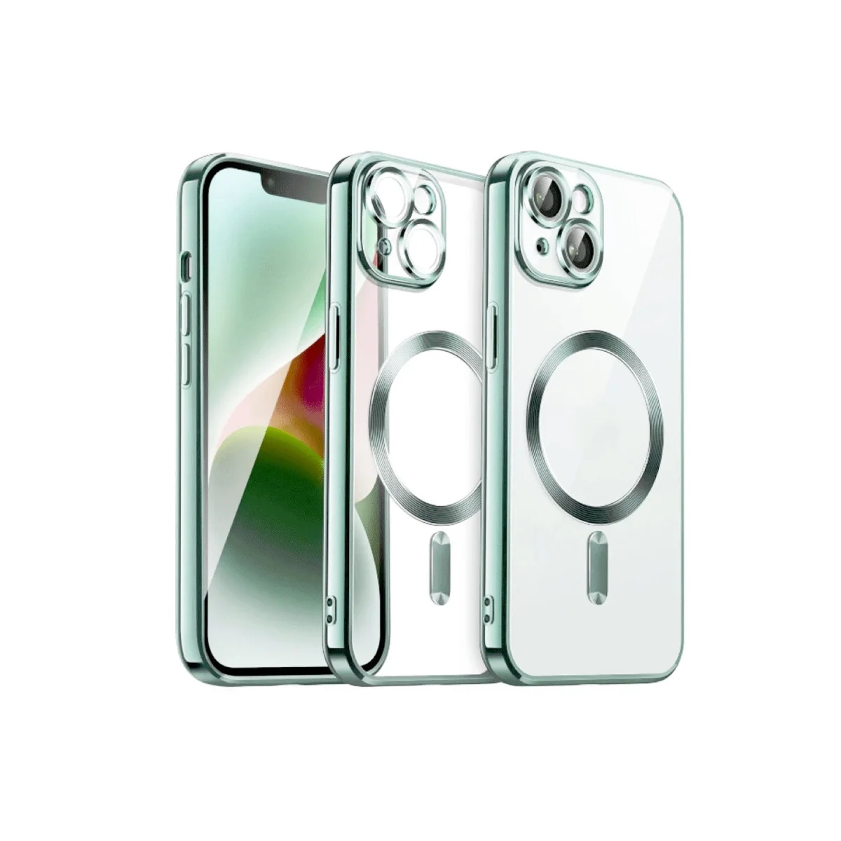 iPhone 15 Kılıf Kross Magneticsafe Kapak - Açık Yeşil