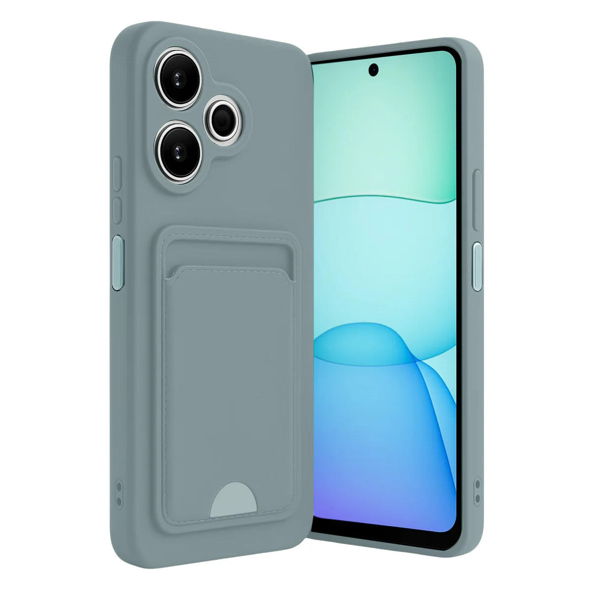 Redmi 13 4G Kılıf Kelvin Kartvizitli Silikon - Açık Yeşil