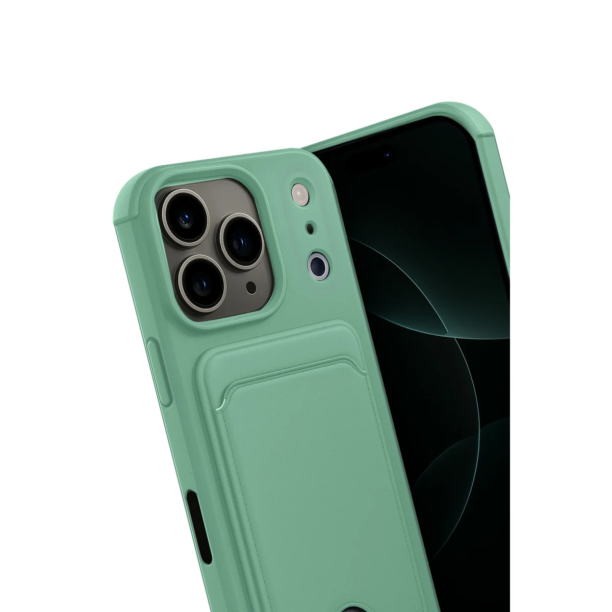 iPhone 17 Pro Kelvin Kartvizitli Silikon - Açık Yeşil