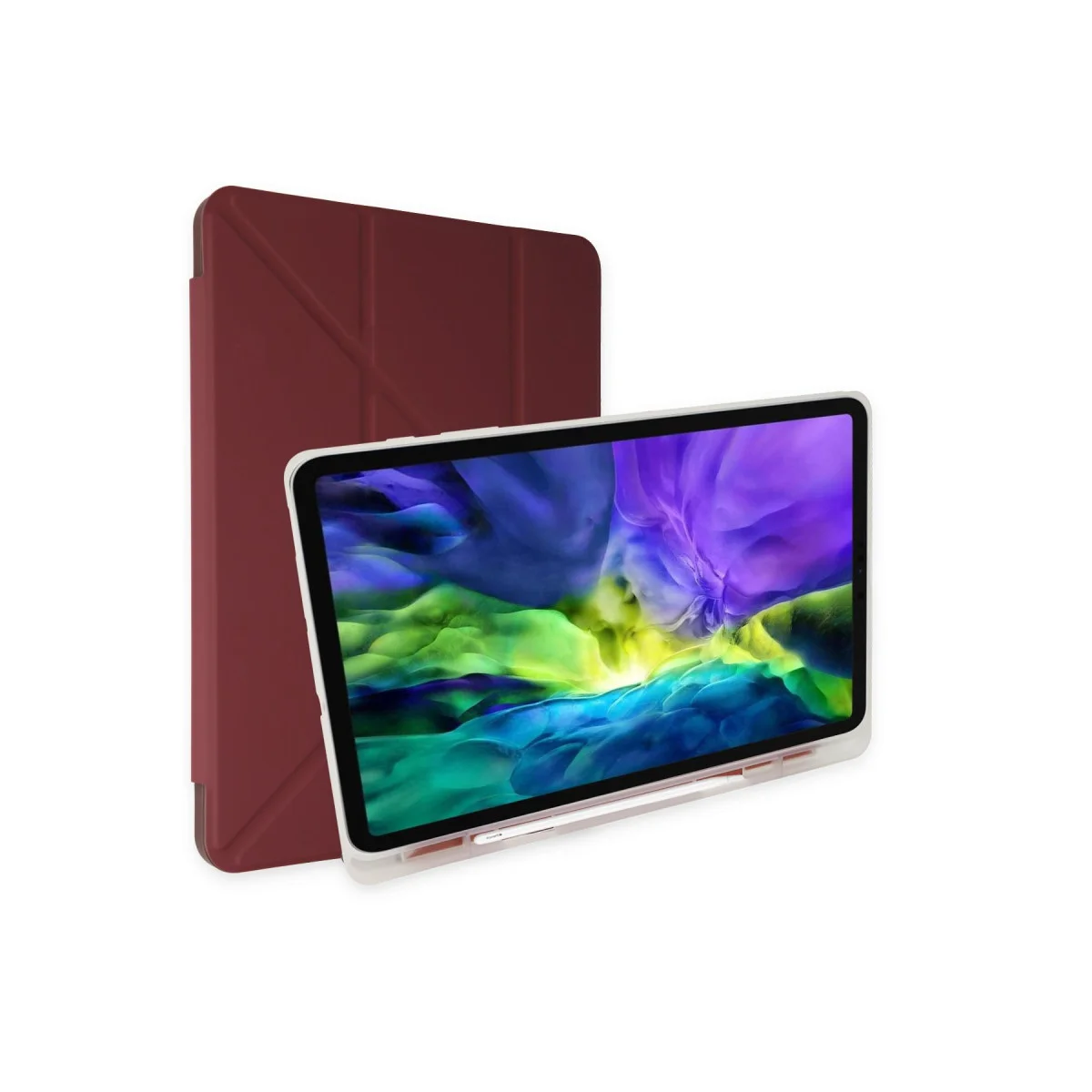 Galaxy X200 Tab A8 10.5 Kılıf Kalemlikli Mars Tablet Kılıfı - Mürdüm