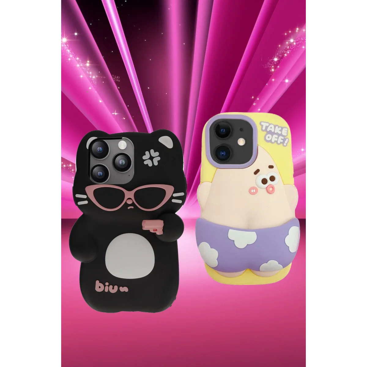 iPhone 15 Pro Kılıf Poky Karakter Silikon Kapak - Desen 4