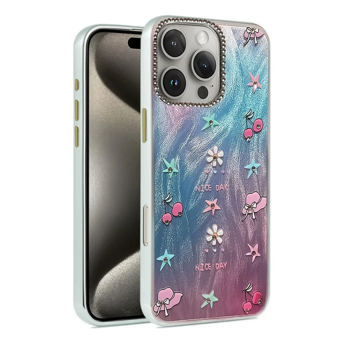 iPhone 16 Pro Kılıf Blade Aynalı Desenli Kapak - Desen 4