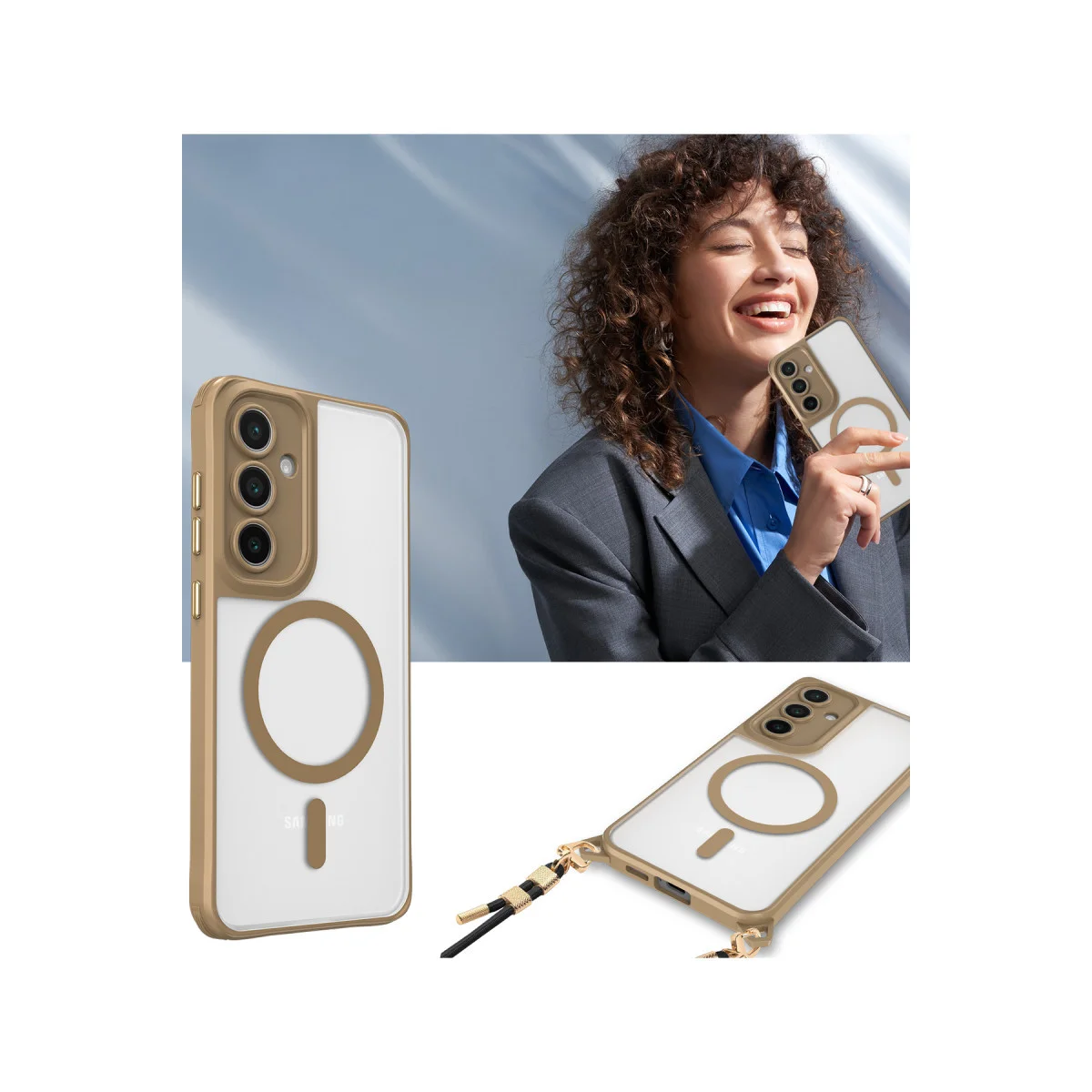 Galaxy S25 Plus Kılıf Enka Magsafe Silikon Kılıf - Titan Gri