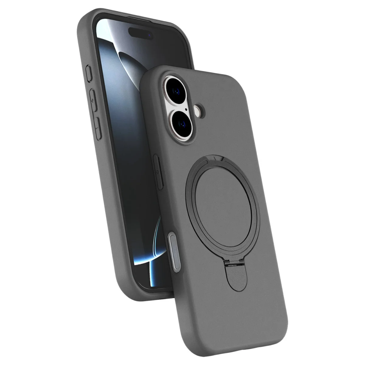 iPhone 16 Plus Regal Magsafe Standlı Kapak - Titan Gri