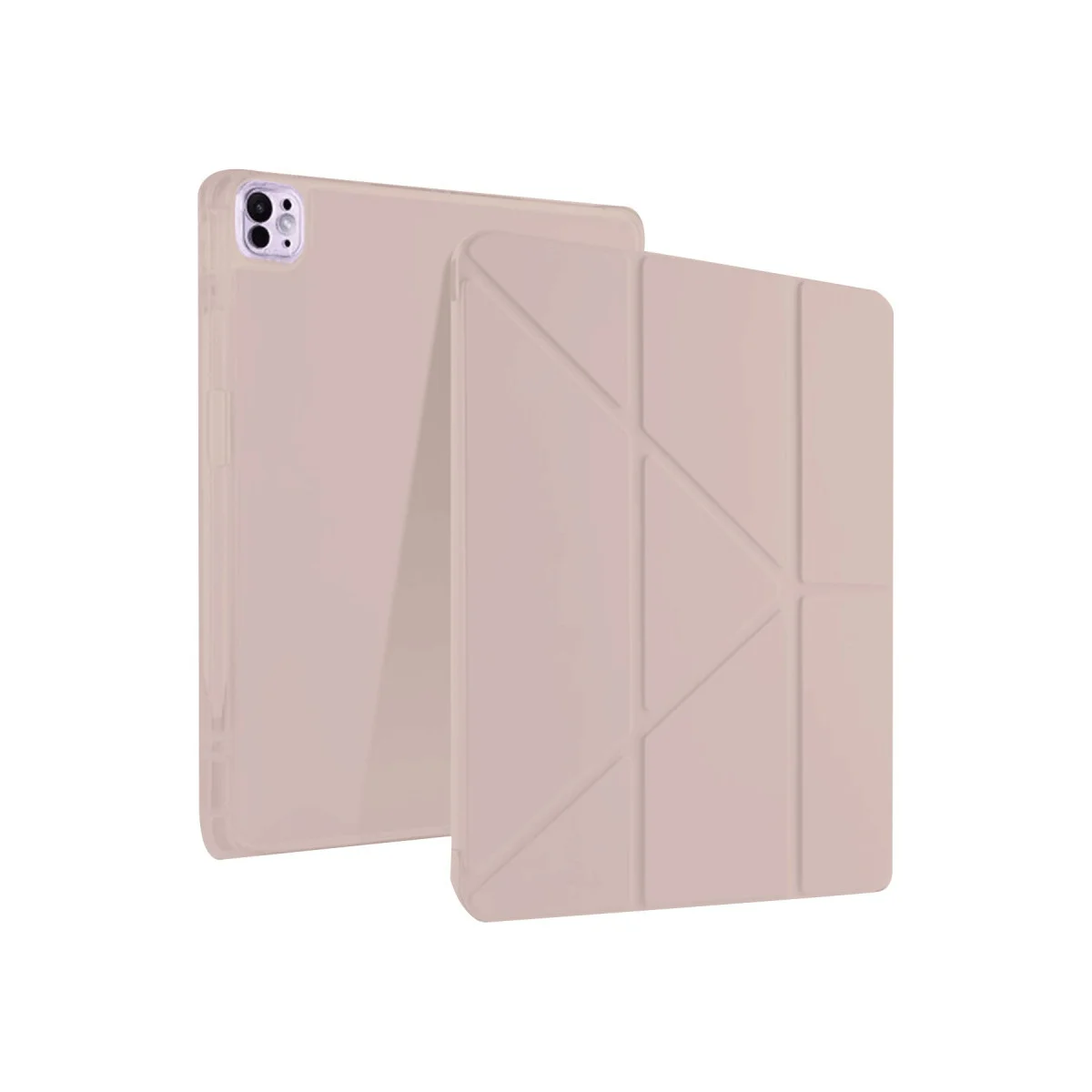 iPad Pro 13 (2024) Kılıf Kalemlikli Mars Tablet Kılıfı - Rose Gold