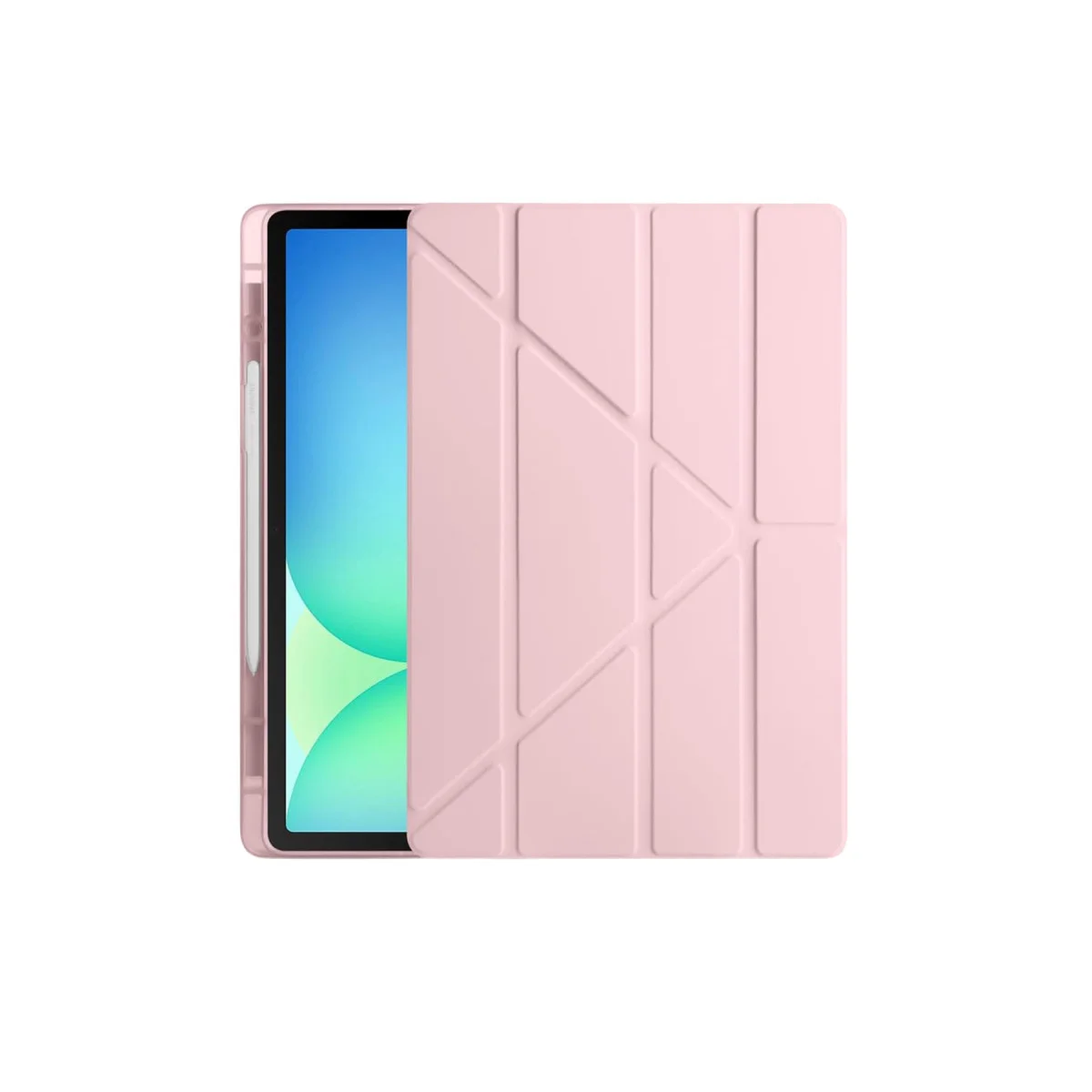iPad Pro 13 (2024) Kılıf Kalemlikli Hugo Tablet Kılıfı - Rose Gold