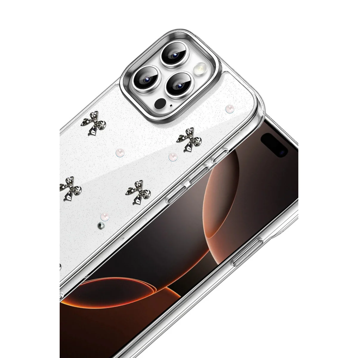 iPhone 15 Pro Max Fiyonk Desenli Kapak - Desen 8