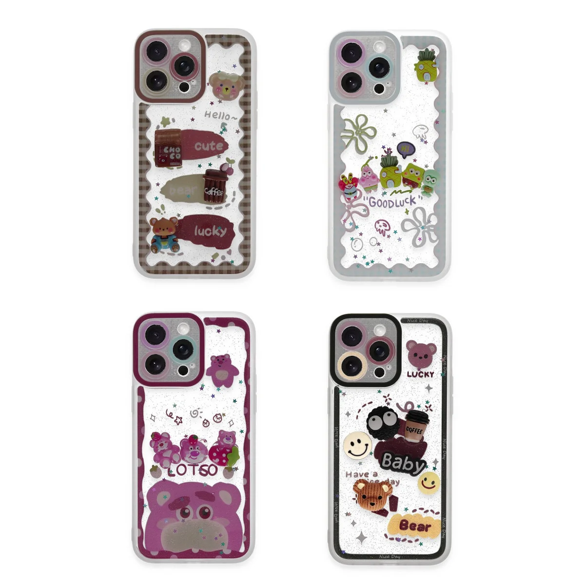 iPhone 14 Pro Kılıf Sweet Desenli Silikon Kapak - Açık Mavi