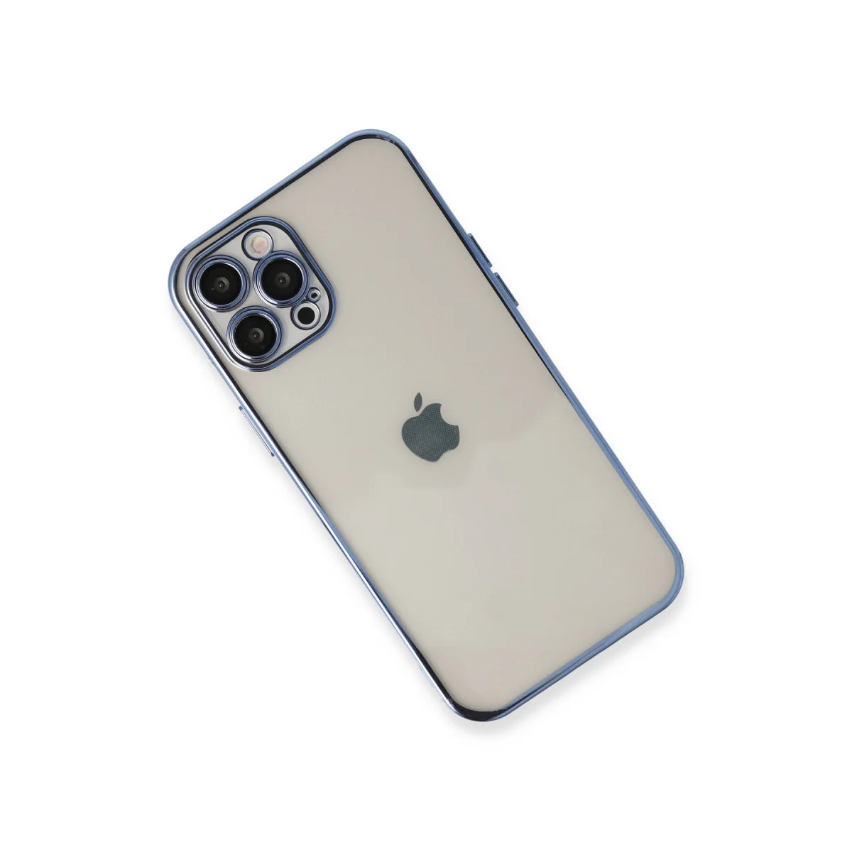 iPhone 12 Pro Max Kılıf Razer Lensli Silikon - Açık Mavi