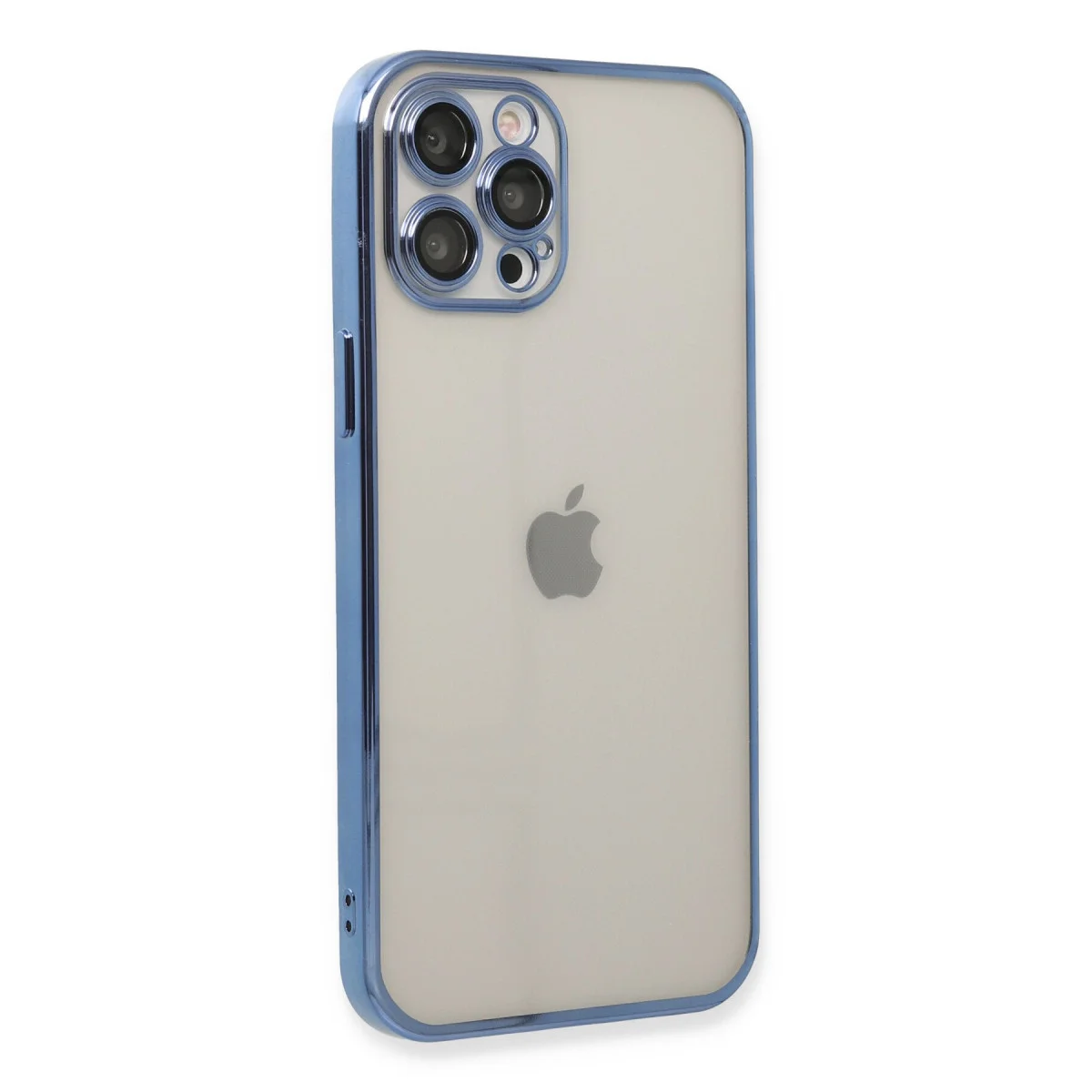 iPhone 12 Pro Max Kılıf Razer Lensli Silikon - Açık Mavi