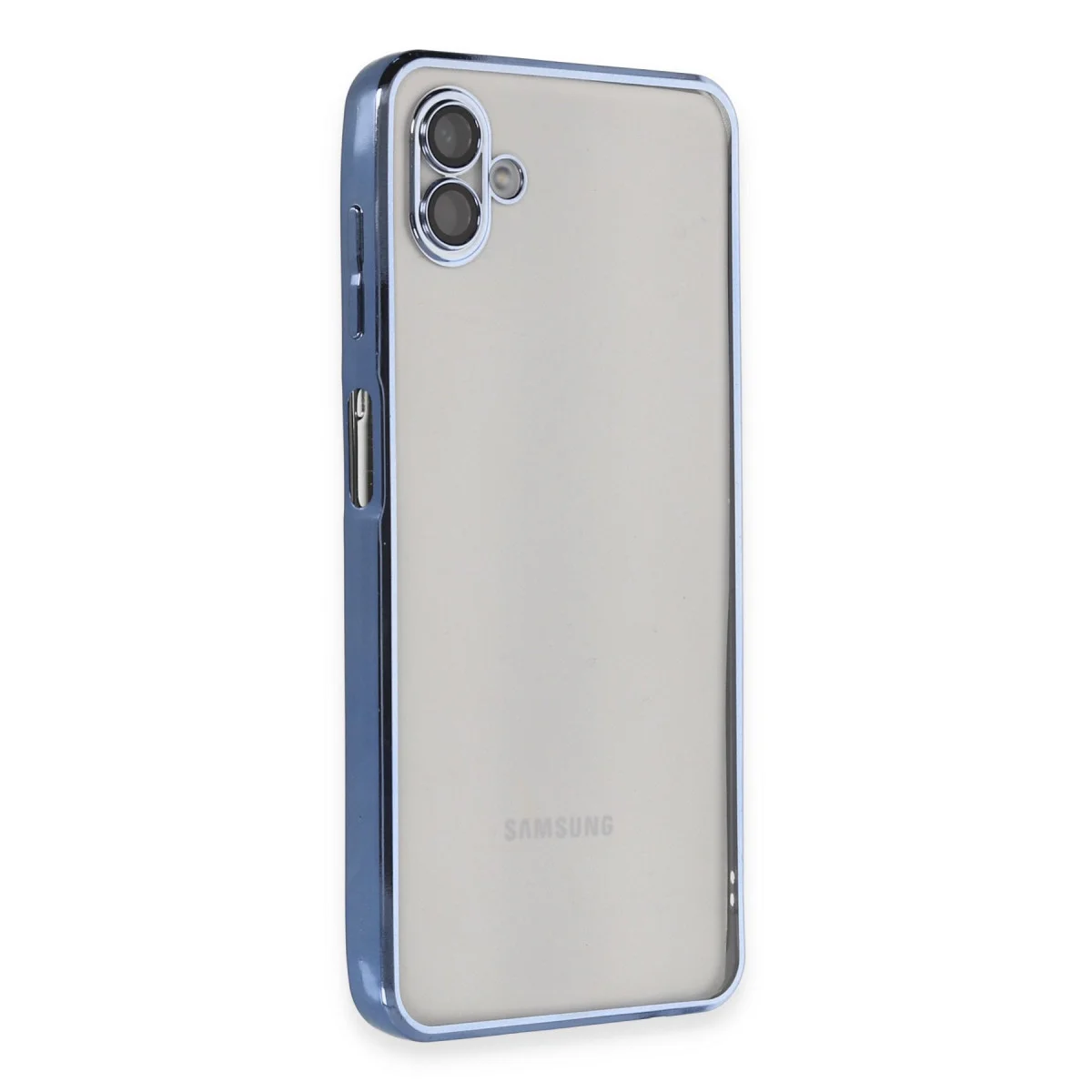 Galaxy A04 Kılıf Razer Lensli Silikon - Açık Mavi
